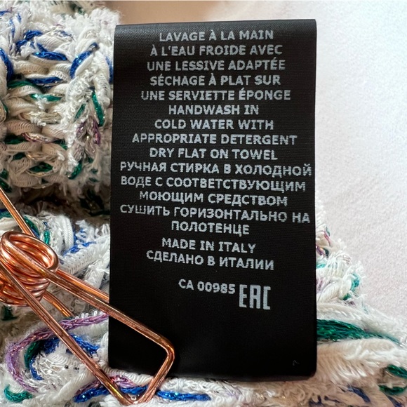 NEW NWOT Isabel Marat Andrea Open Knit Metallic Cropped Sweater Pullover Size 44 - Picture 15 of 16